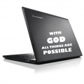 Sticker laptop, With God...